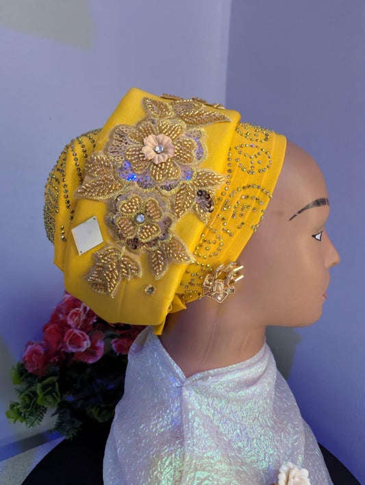 Luxury Turban Hat for Ladies| Pre tied Hat| Pre styled Head Tie| Ready To Wear Turban Headtie| African Auto cap| Muslim Women| Ramadan