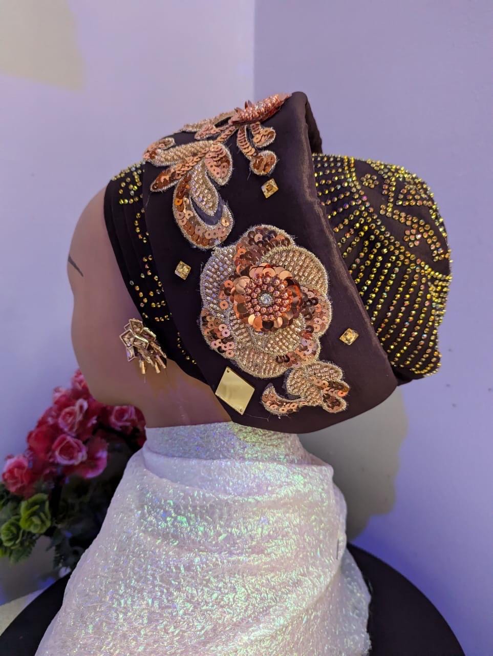 Luxury Beaded Turban Hat | Pre-tied Headtie for Women