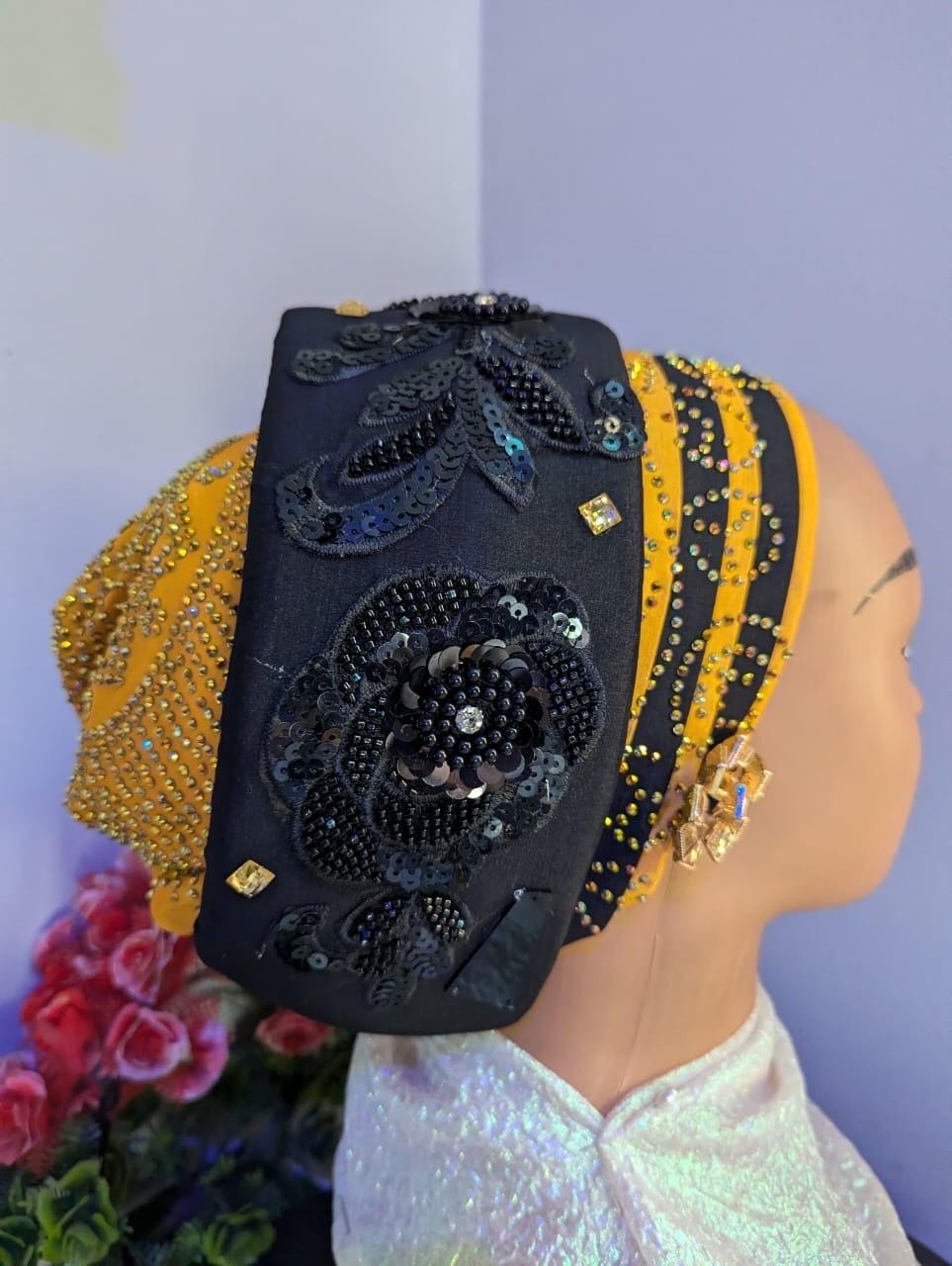 Luxury Turban Hat for Ladies| Pre tied Hat| Zara cap| Eid |Pre styled Head Tie| Ready To Wear Turban Headtie| African Auto cap| Muslim Women