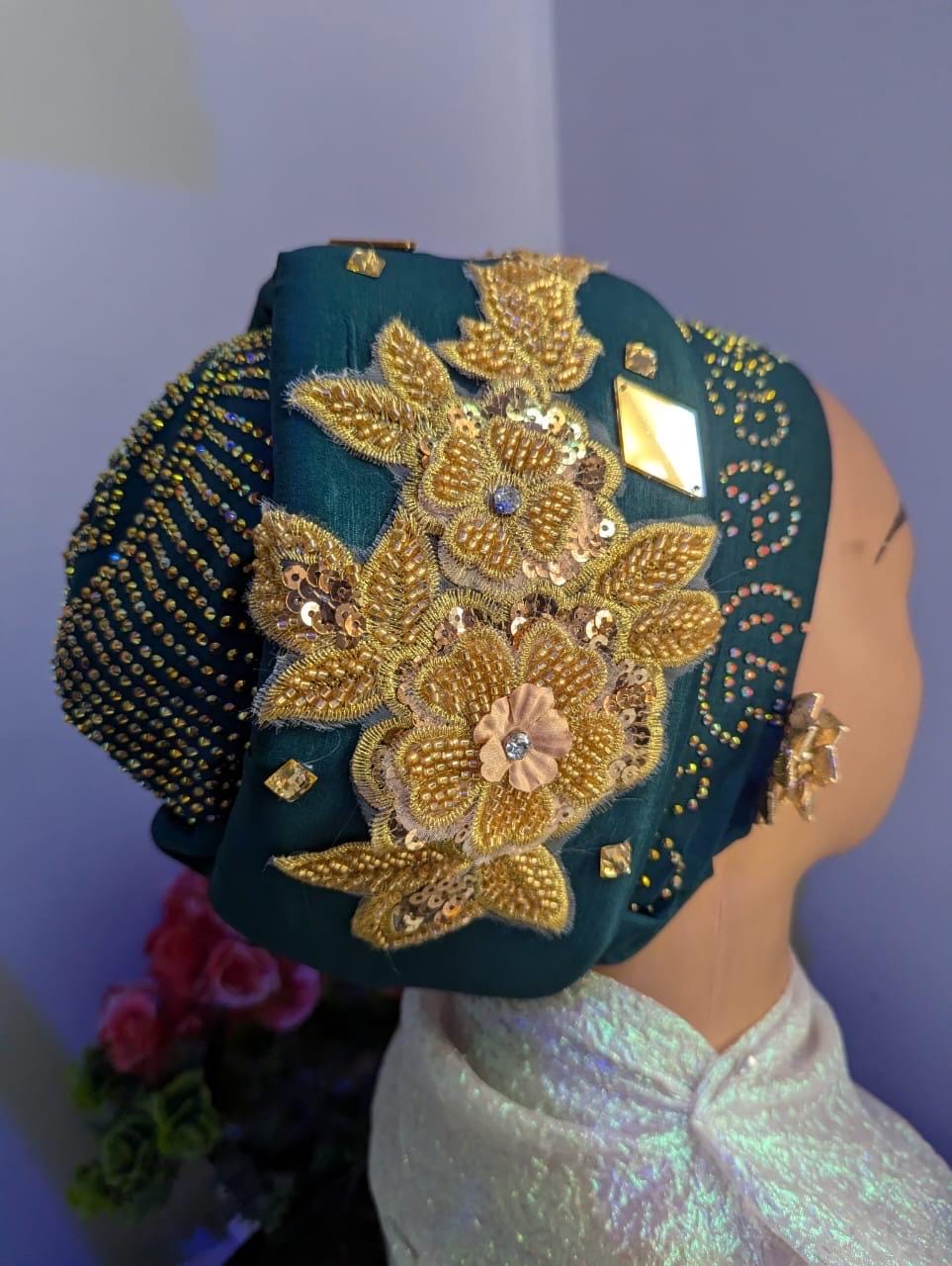 Luxury Duchess Silk Turban Headtie | Pre-tied Crystal Cap