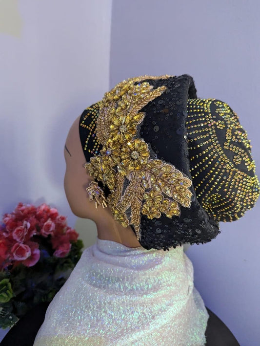 Luxury Turban Hat for Ladies| Pre tied Hat| Zara cap| Eid |Pre styled Head Tie| Ready To Wear Turban Headtie| African Auto cap| Muslim Women