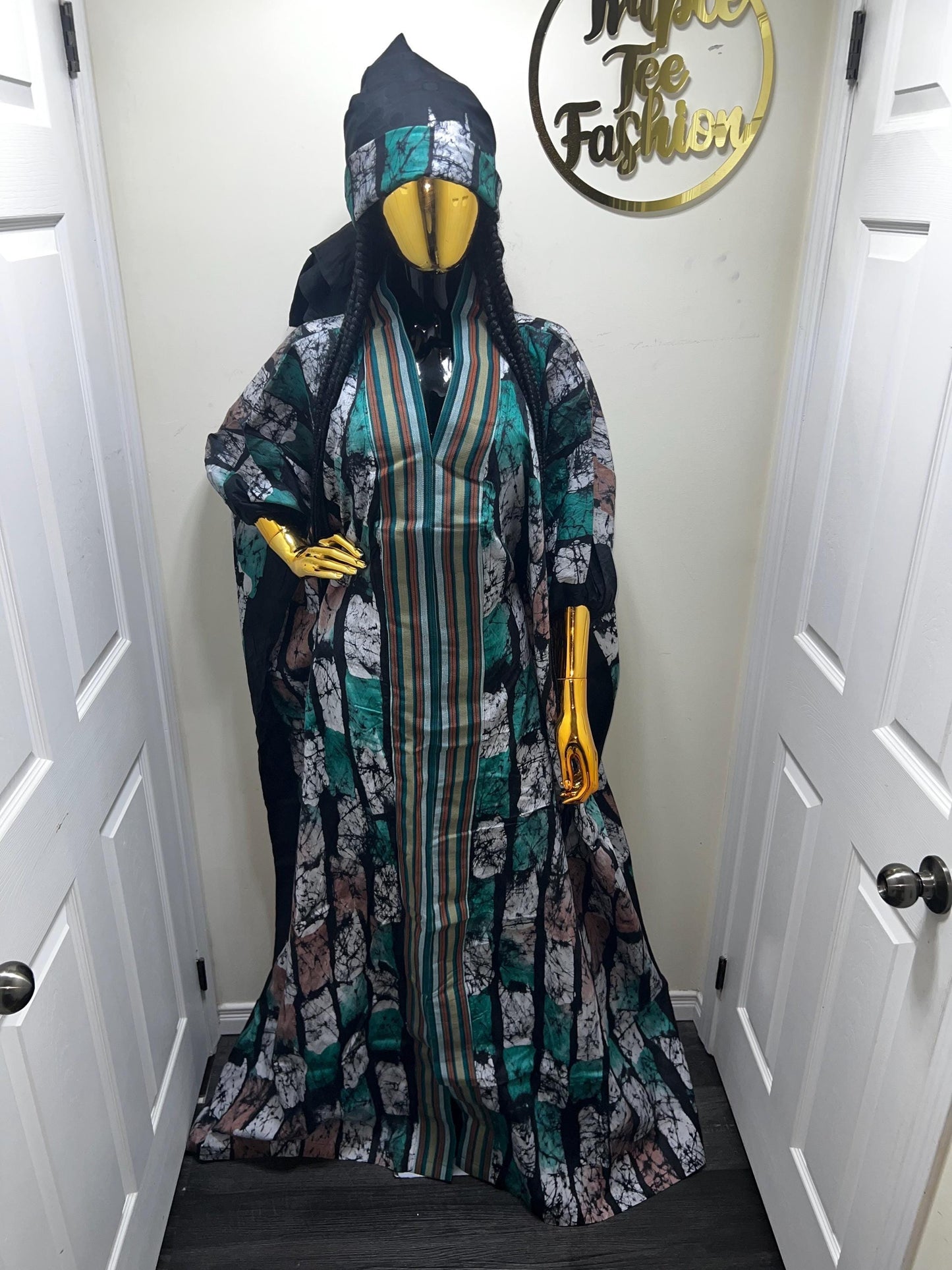 African Adire Batik Boubou dress |Inner belt bubu Kaftan| Handmade African print dress | Nigerian made | Tie and Dye | Rich aunty| Ankara