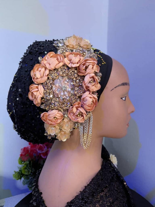 Luxury Turban Hat for Ladies| Pre tied Hat| Zara cap| Eid |Pre styled Head Tie| Ready To Wear Turban Headtie| African Auto cap| Muslim Women