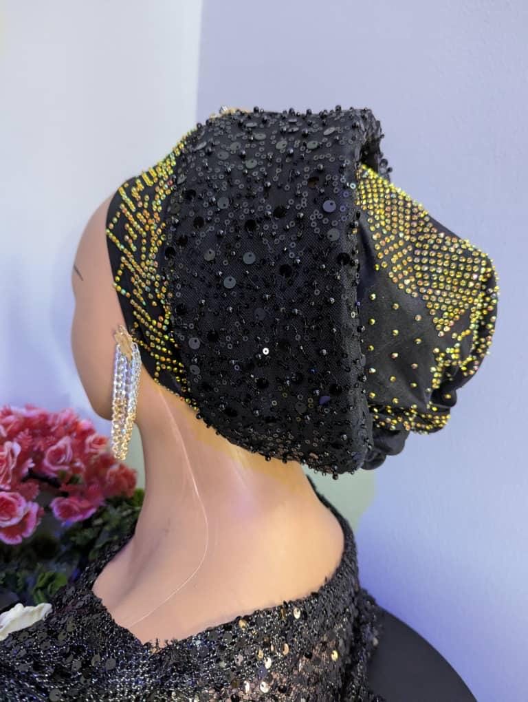Luxury Duchess Silk Turban Hat | Pre-tied Women's Headtie with Crystals