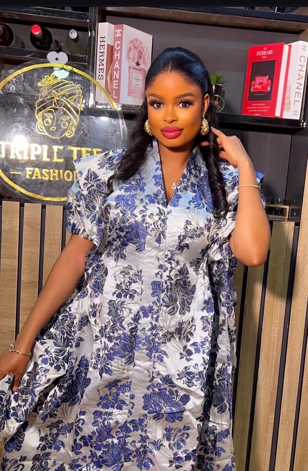 Floral Brocade Boubou Dress | African Kaftan, Party Gown