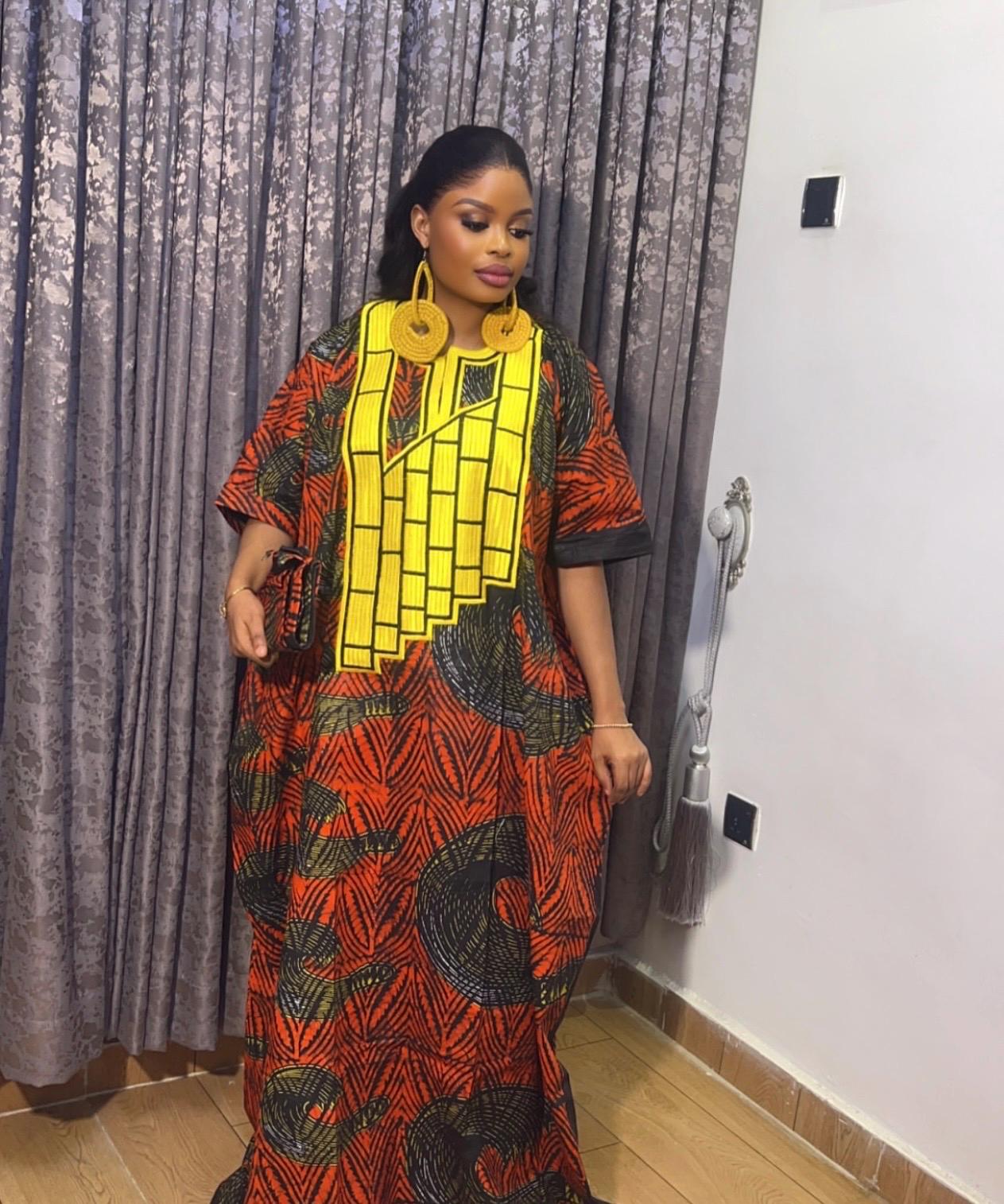 African Adire Batik Boubou Embroidery dress | Handmade African print dress | Nigerian made | Tie and Dye | Rich aunty| Ankara