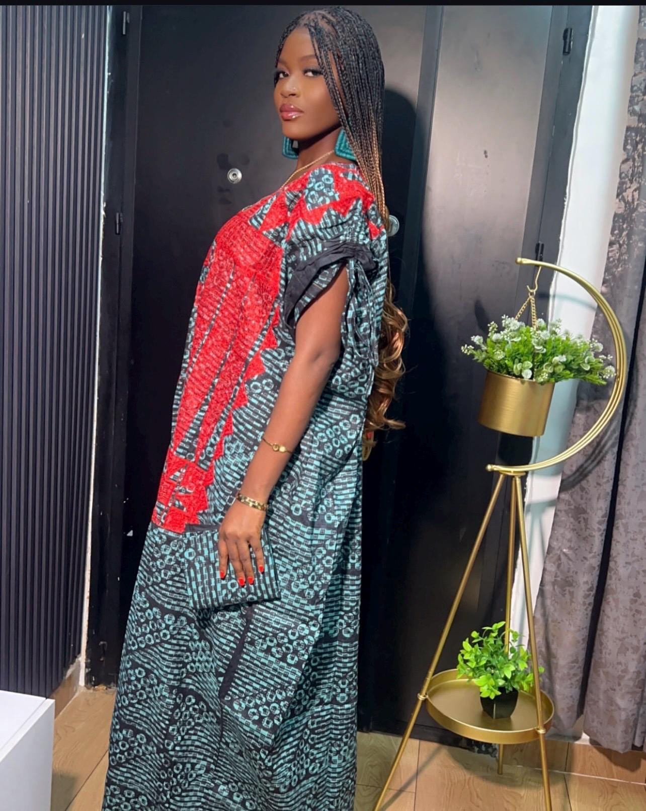 African Adire Batik Boubou Embroidery dress | Handmade African print dress | Nigerian made | Tie and Dye | Rich aunty| Ankara