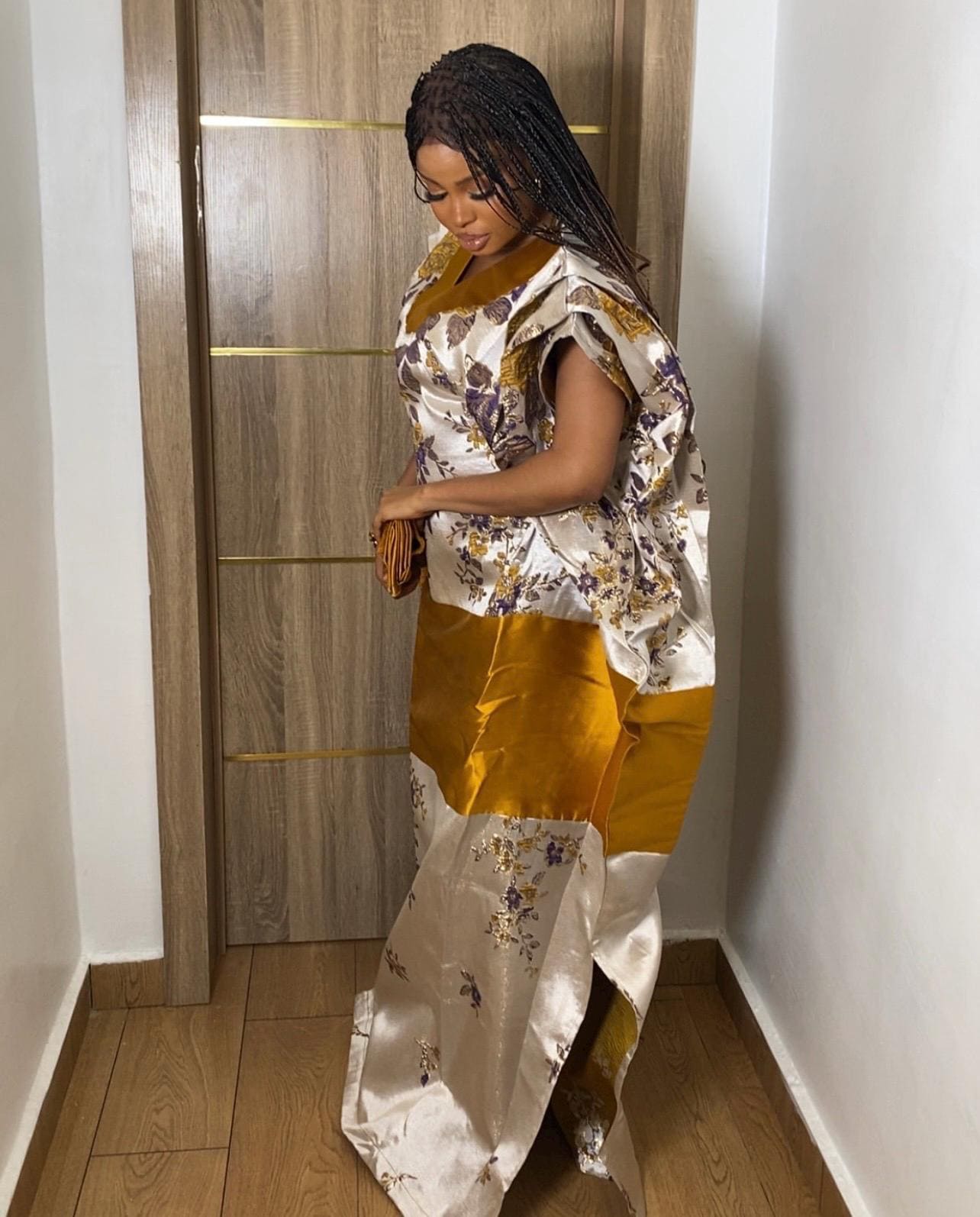 Floral Mikado Brocade Boubou Dress | African Kaftan, Rich Aunty Style