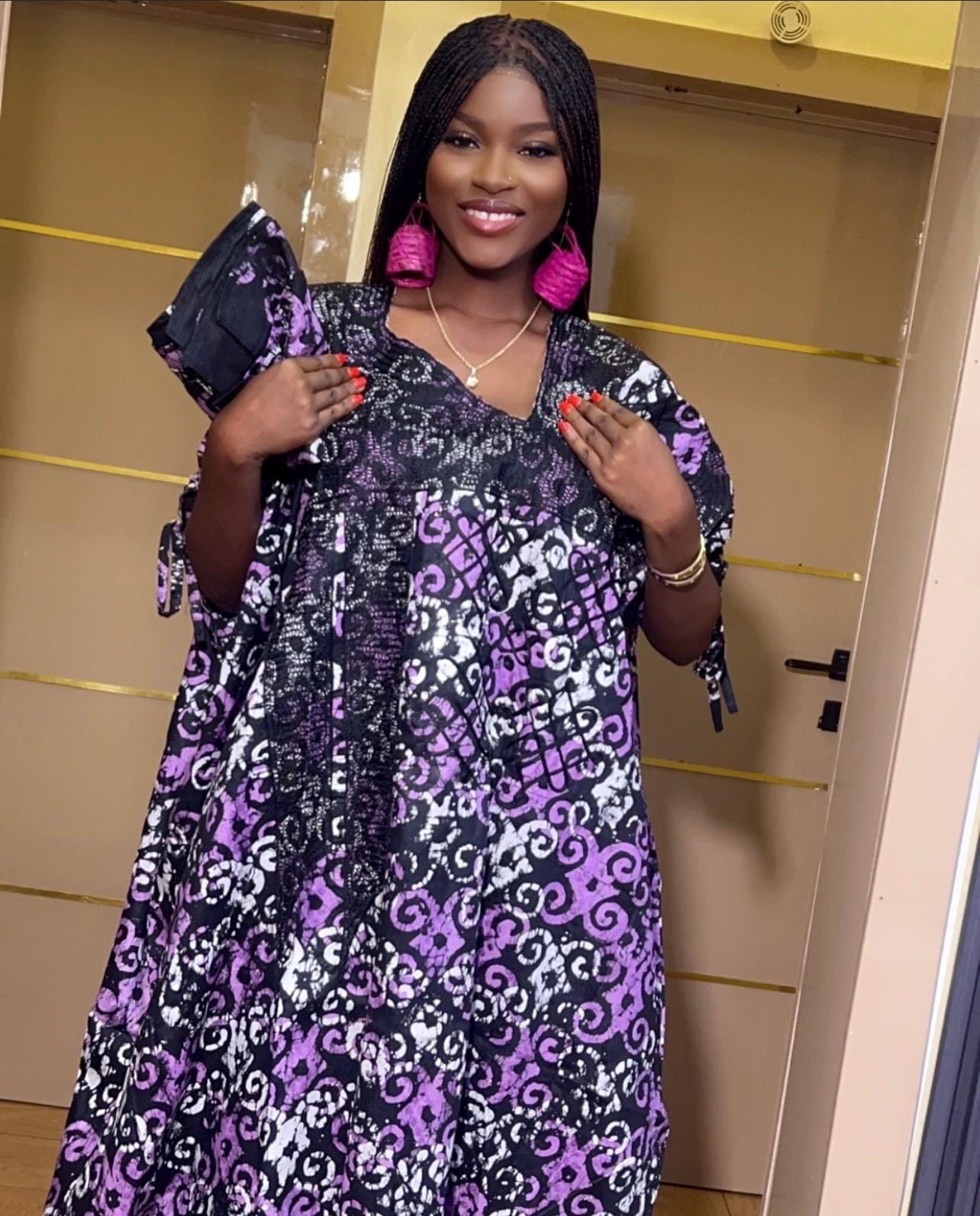 Handmade African Adire Batik Boubou Dress | Tinko Embroidery