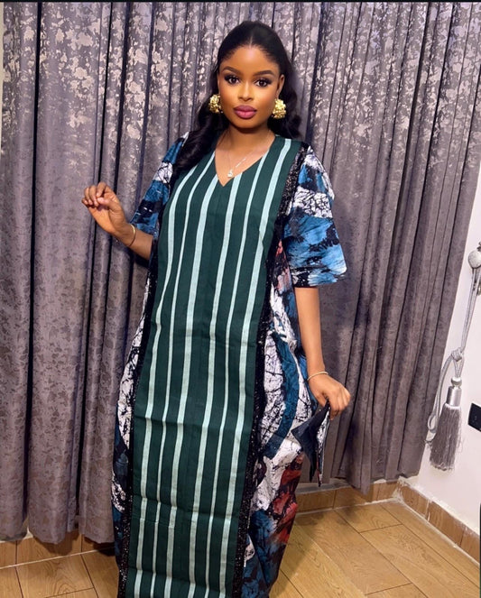 African Adire Batik dress| danshiki | Kaftan| Handmade African print dress | Nigerian made | Tie and Dye | Boubou| Rich aunty| Ankara