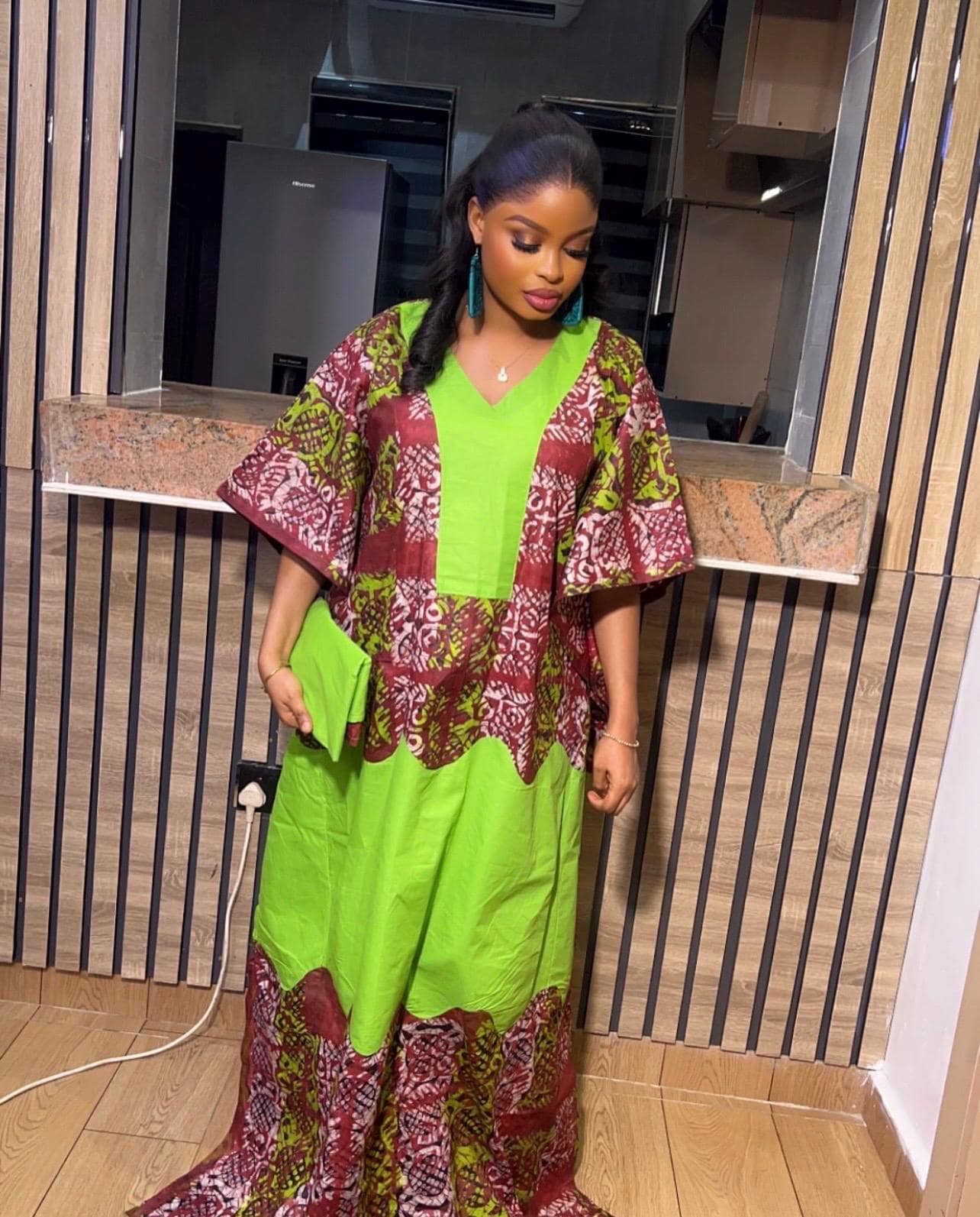 Handmade African Print Kaftan Dress | Adire Batik Boubou