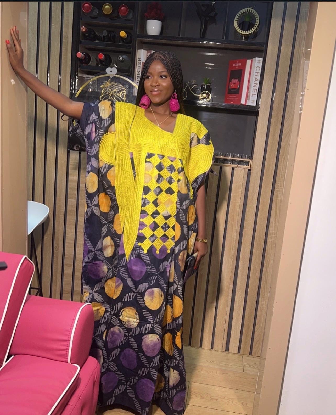 African Adire Batik Boubou Embroidery dress | Handmade African print dress | Nigerian made | Tie and Dye | Rich aunty| Ankara