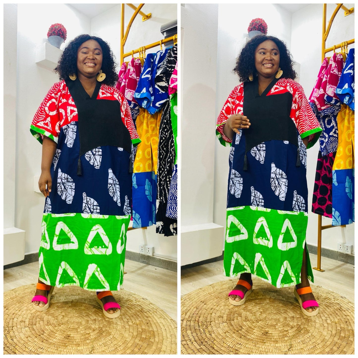 African Ankara Boubou dress| Kaftan| Handmade African print dress | Nigerian made | Tie and Dye | Boubou| Rich aunty| Bubu