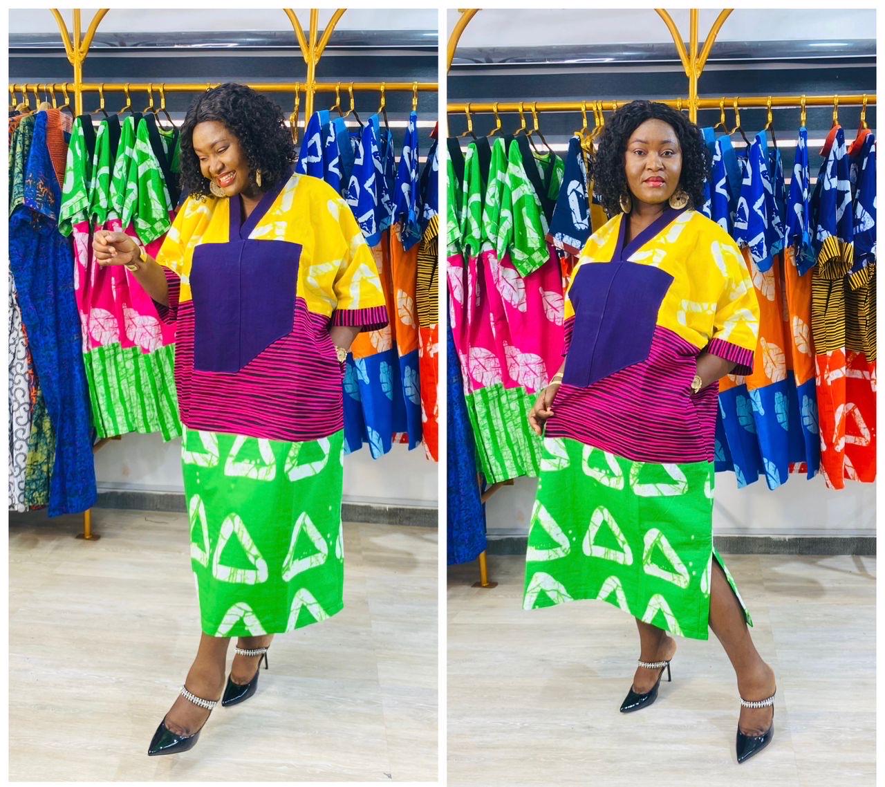African Ankara Boubou dress| Kaftan| Handmade African print dress | Nigerian made | Tie and Dye | Boubou| Rich aunty| Bubu