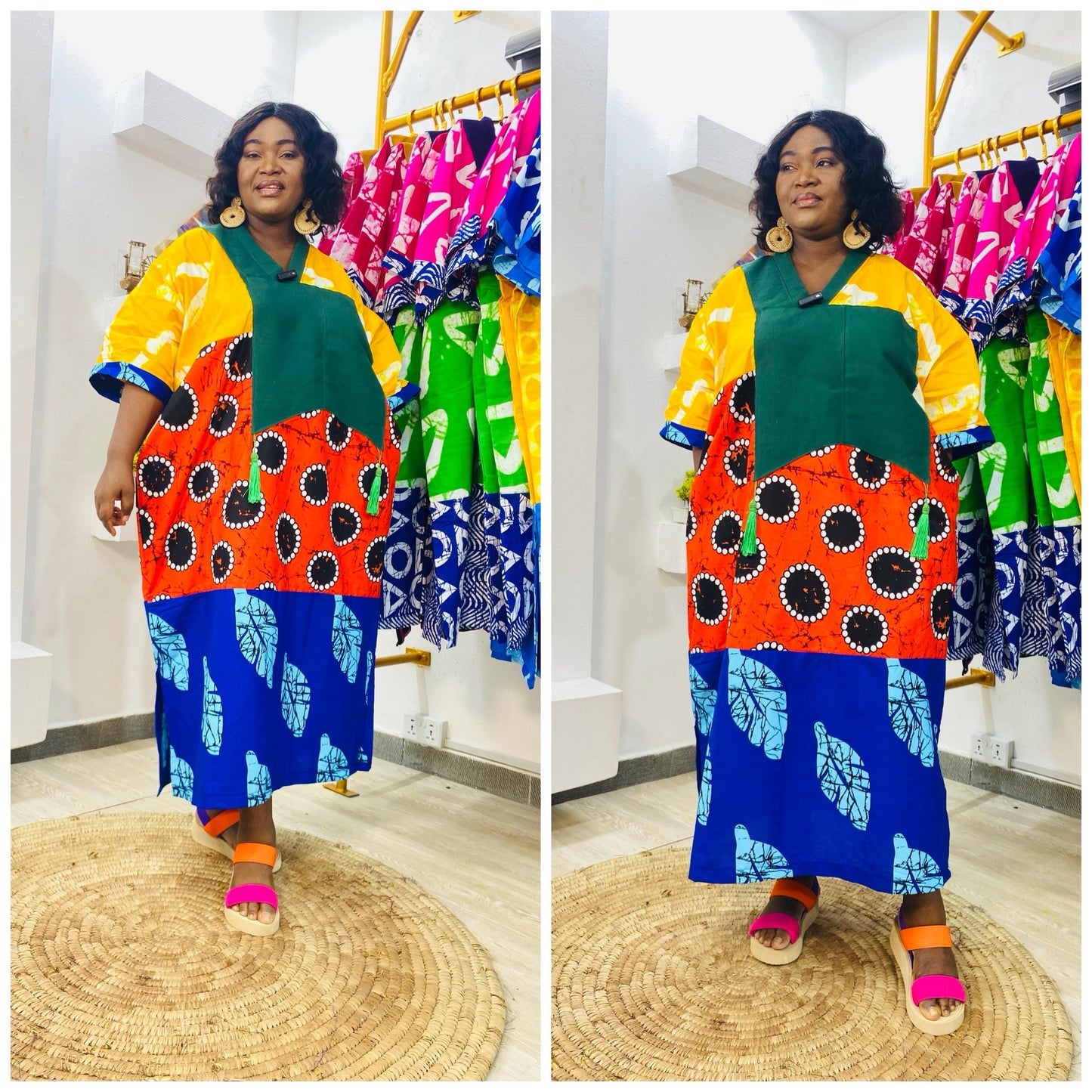 African Ankara Boubou dress| Kaftan| Handmade African print dress | Nigerian made | Tie and Dye | Boubou| Rich aunty| Bubu