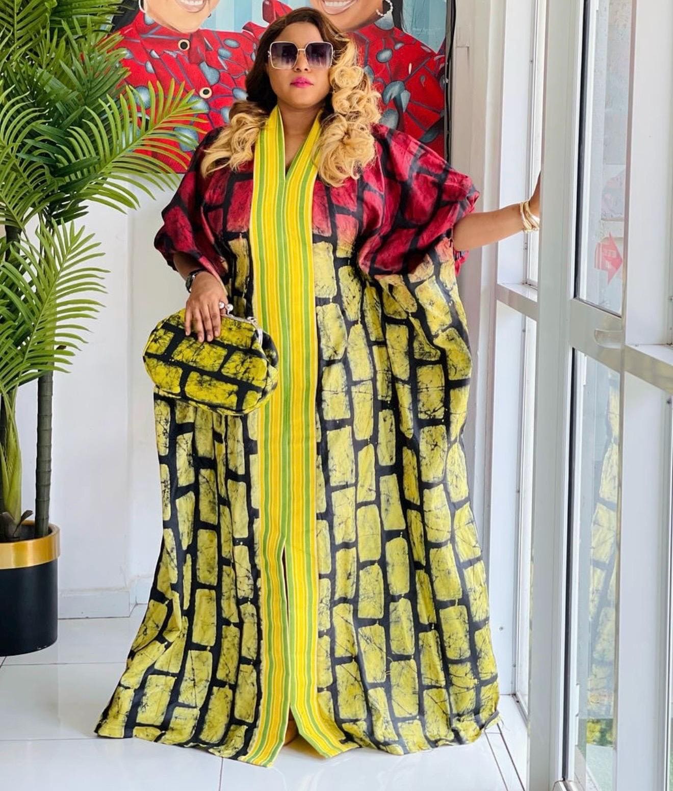 African Adire Batik Boubou dress |Inner belt bubu Kaftan| Handmade African print dress | Nigerian made | Tie and Dye | Rich aunty| Ankara