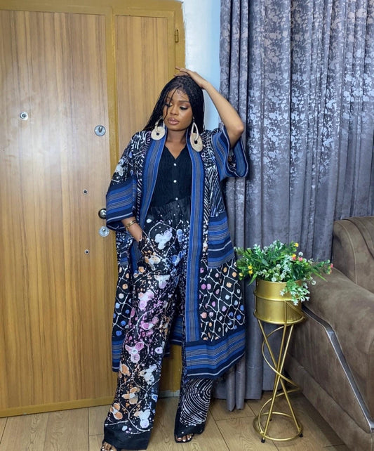 African Adire dress and trouser | danshiki | Kaftan| African print dress | Nigerian made | Wedding Party dress| Boubou | Rich aunty vibes