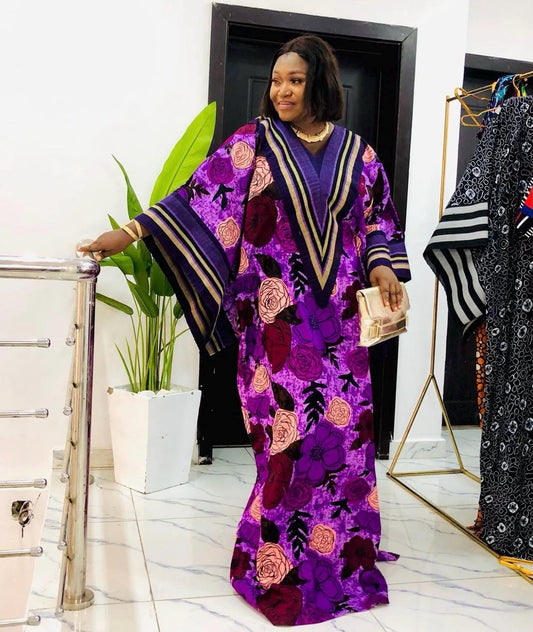Handmade Ankara Kaftan Dress with Headtie | African Print Boubou
