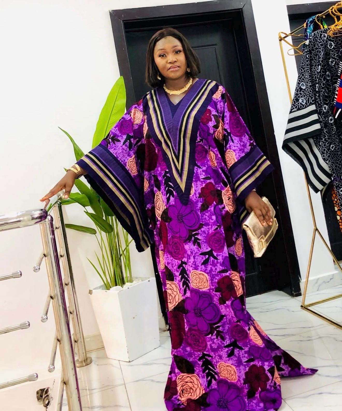 Handmade Ankara Kaftan Dress with Headtie | African Print Boubou