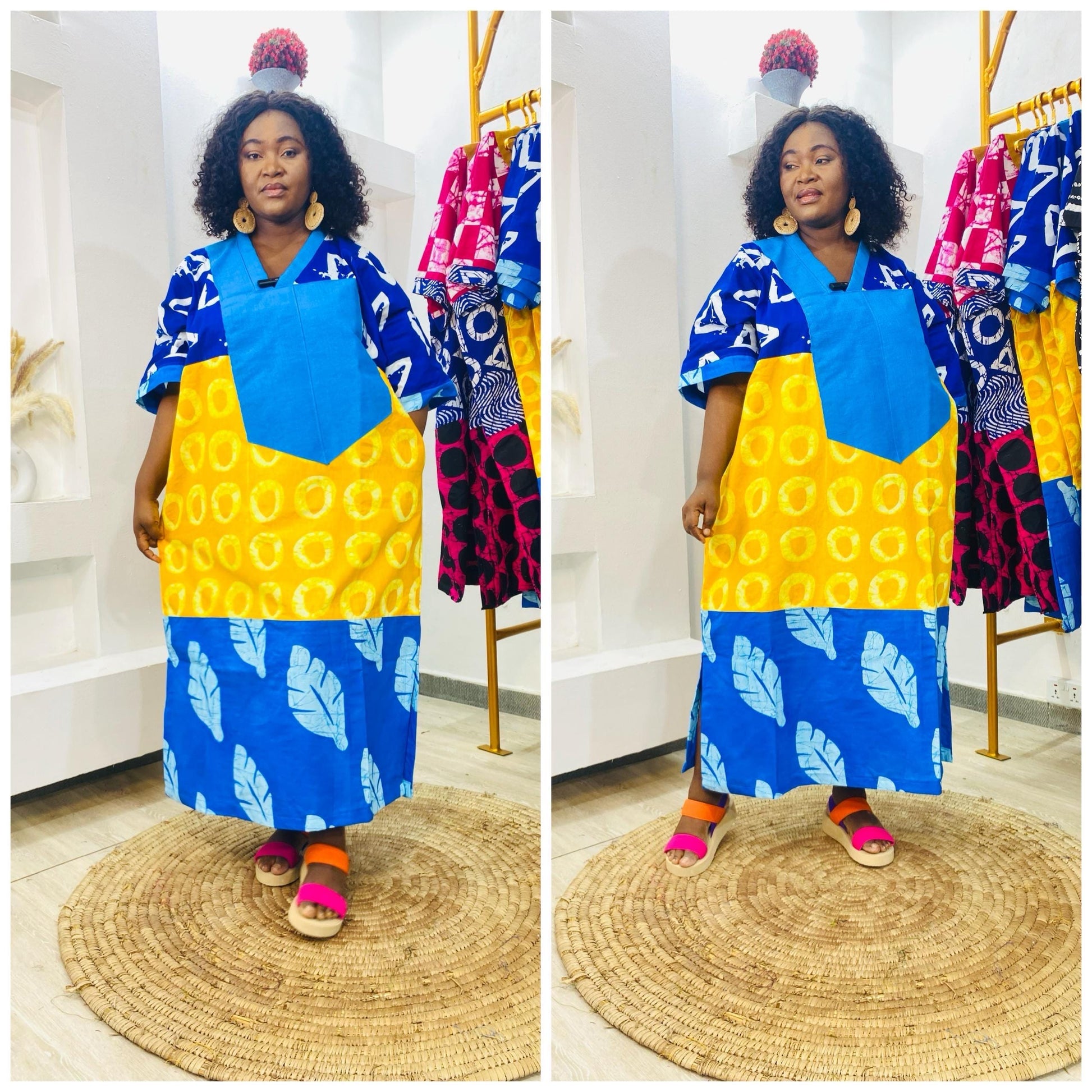 African Ankara Boubou dress| Kaftan| Handmade African print dress | Nigerian made | Tie and Dye | Boubou| Rich aunty| Bubu