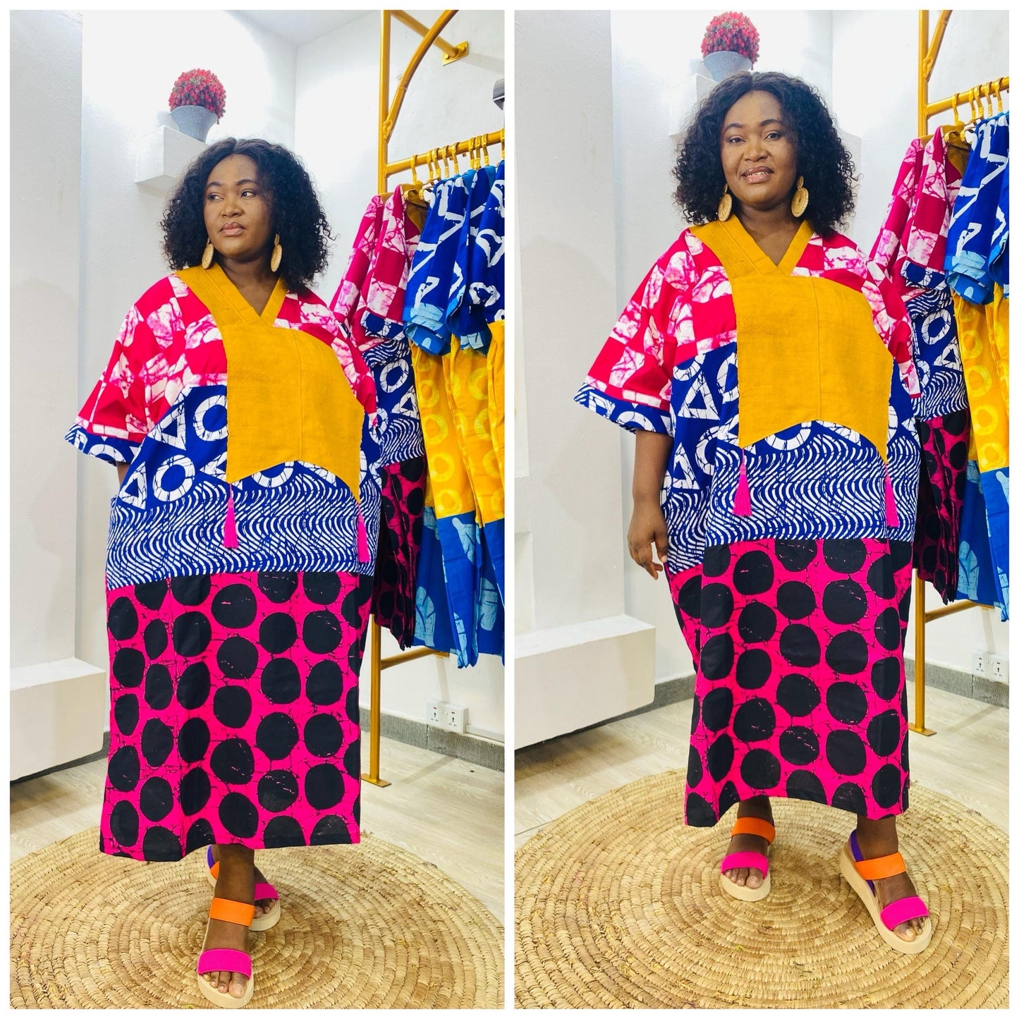 African Ankara Boubou dress| Kaftan| Handmade African print dress | Nigerian made | Tie and Dye | Boubou| Rich aunty| Bubu