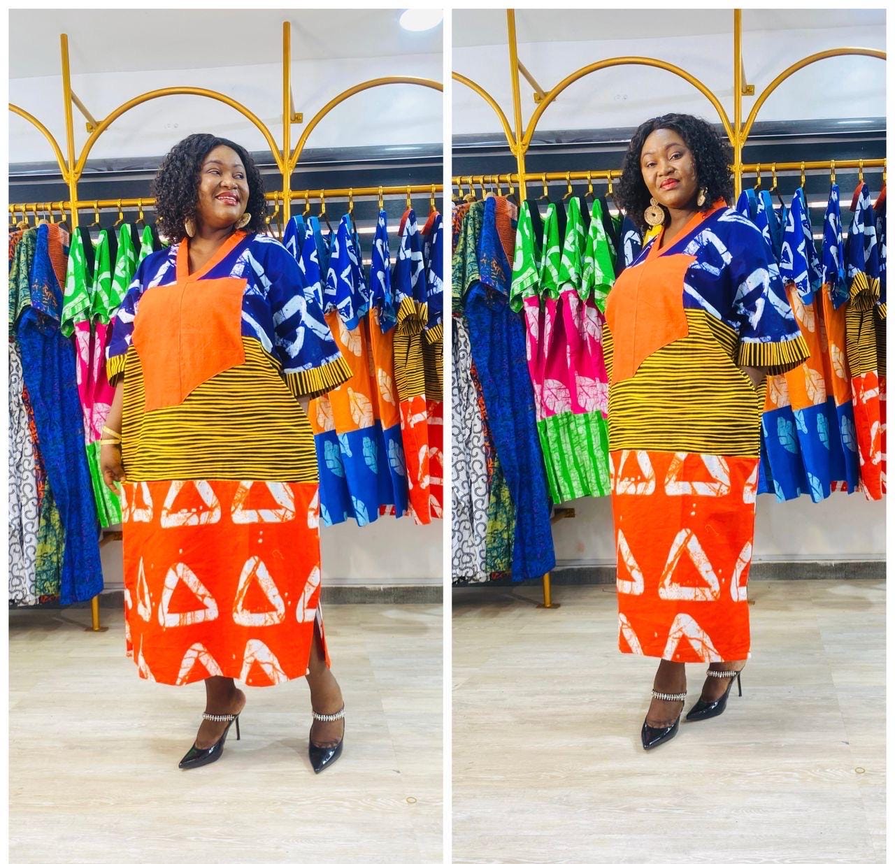 African Ankara Boubou dress| Kaftan| Handmade African print dress | Nigerian made | Tie and Dye | Boubou| Rich aunty| Bubu