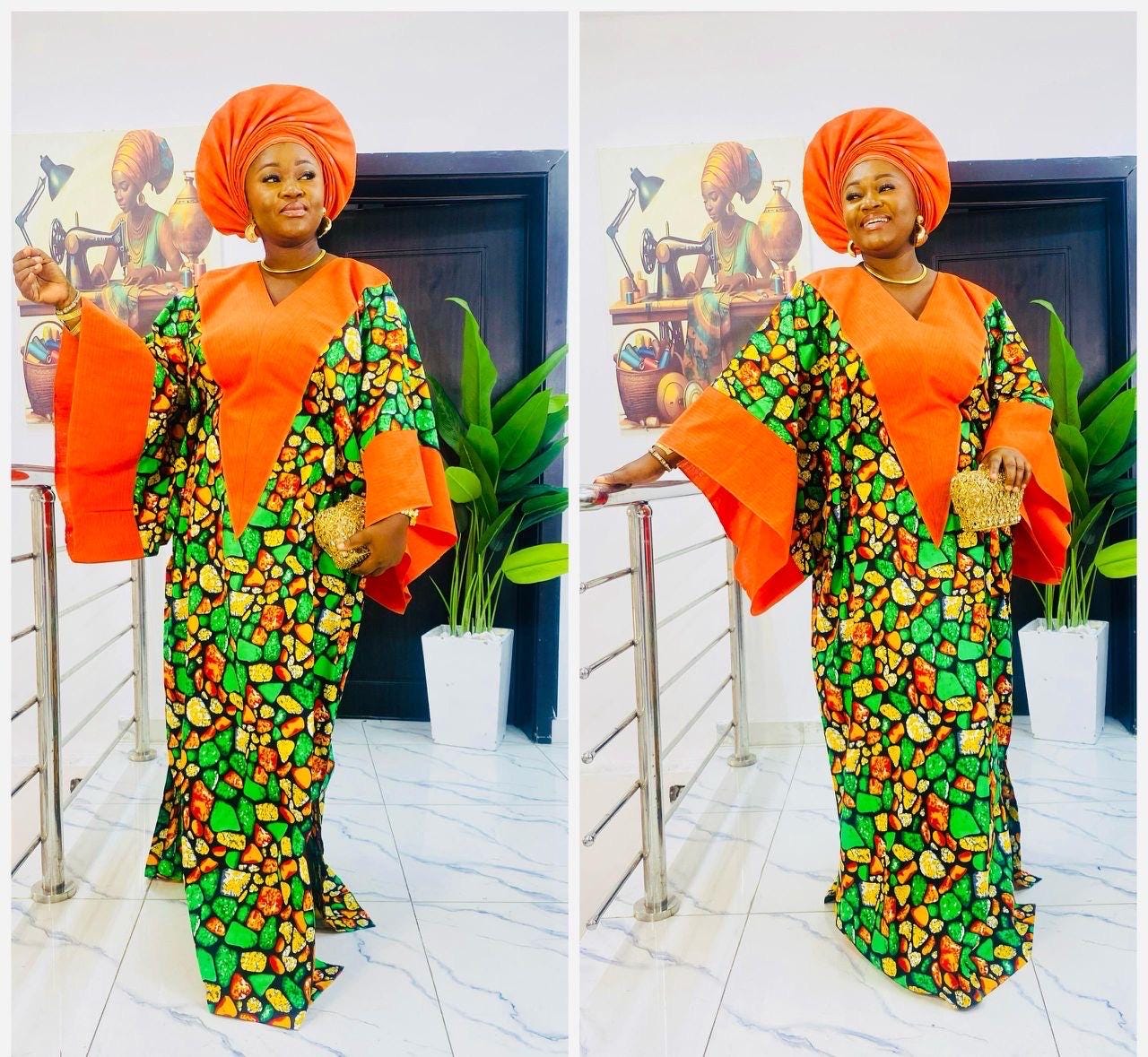 African Ankara Brocade dress| danshiki | Kaftan| Handmade African print dress | Nigerian made | Tie and Dye | Boubou| Rich aunty| Ankara