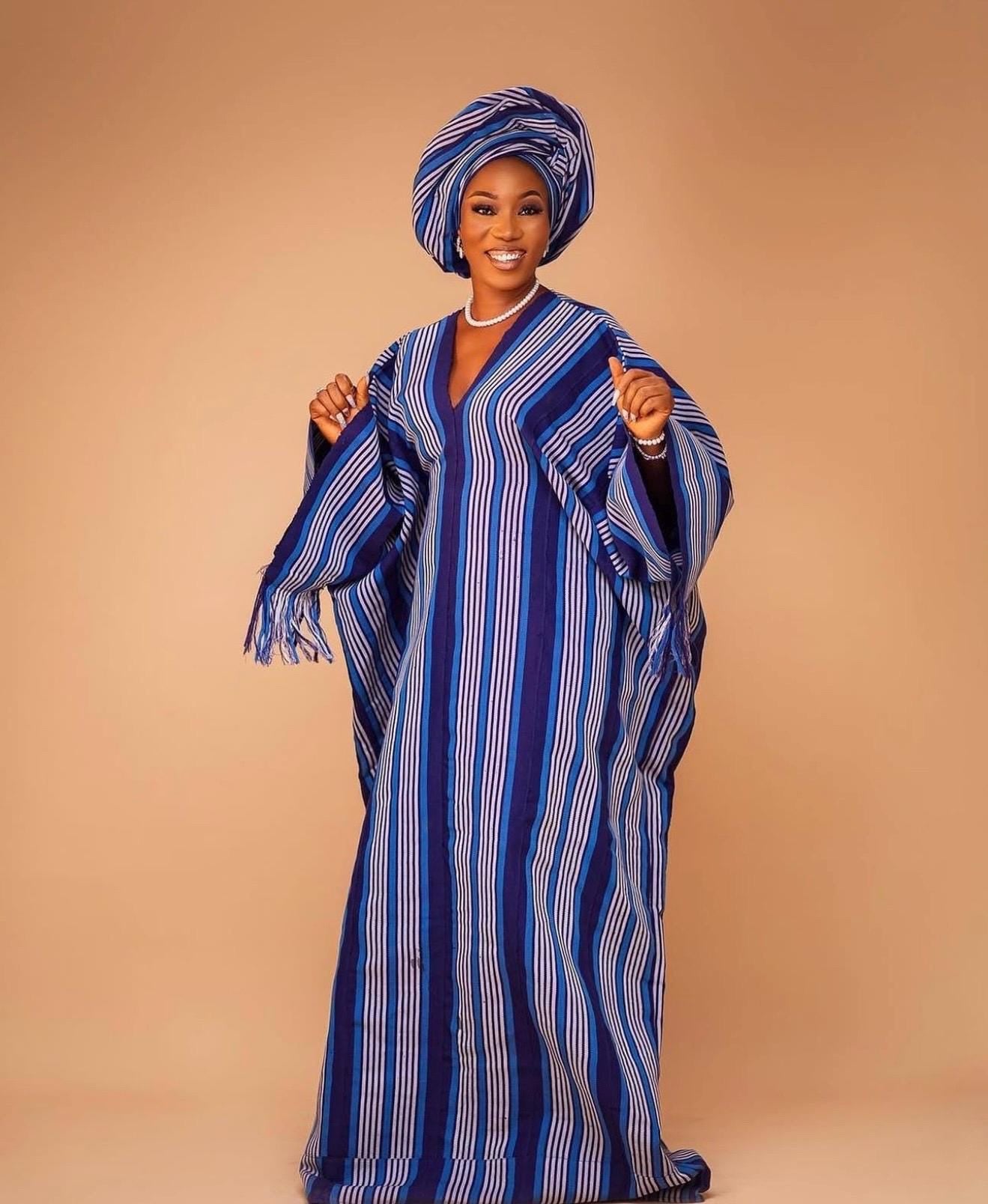 Handmade Aso Oke Boubou Gown | Nigerian Kaftan, Party Dress