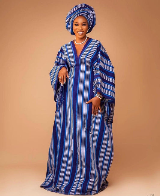 Handmade Aso Oke Boubou Gown | Nigerian Kaftan, Party Dress