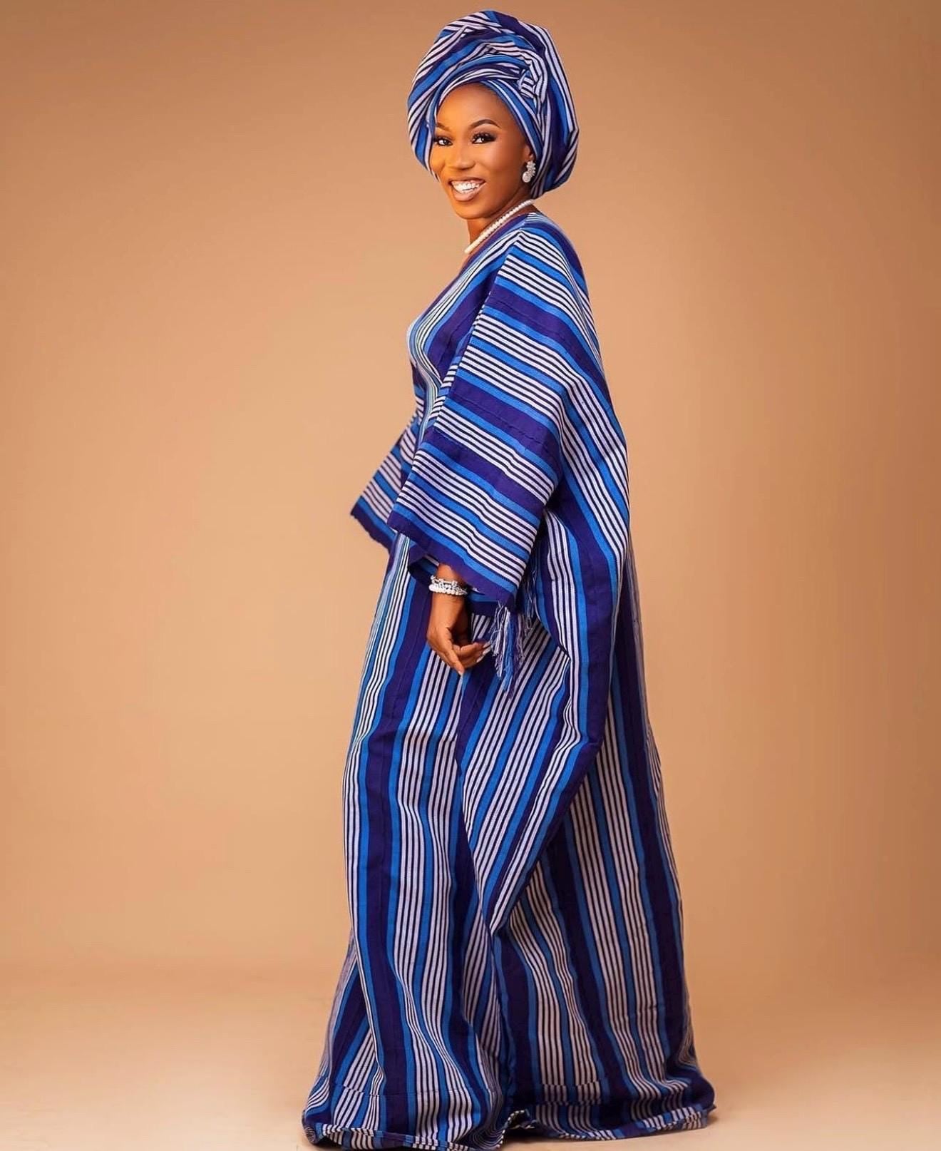 Handmade Aso Oke Boubou Gown | Nigerian Kaftan, Party Dress