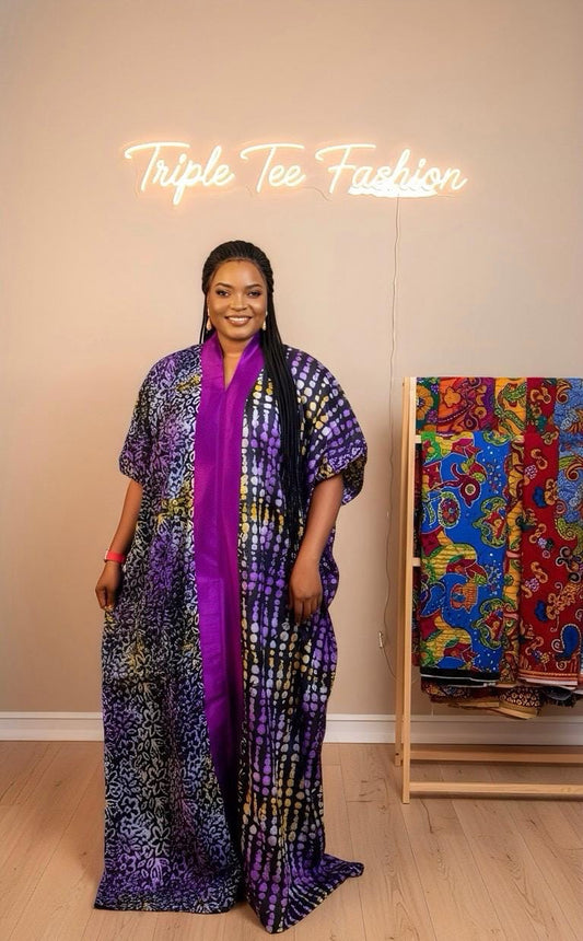 African Adire Batik Boubou dress |Inner belt bubu Kaftan| Handmade African print dress | Nigerian made | Tie and Dye | Rich aunty| Ankara