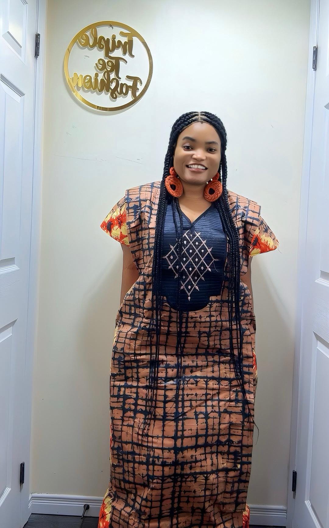 Ankara Dress | Phoenix Embroidery African Print Kaftan