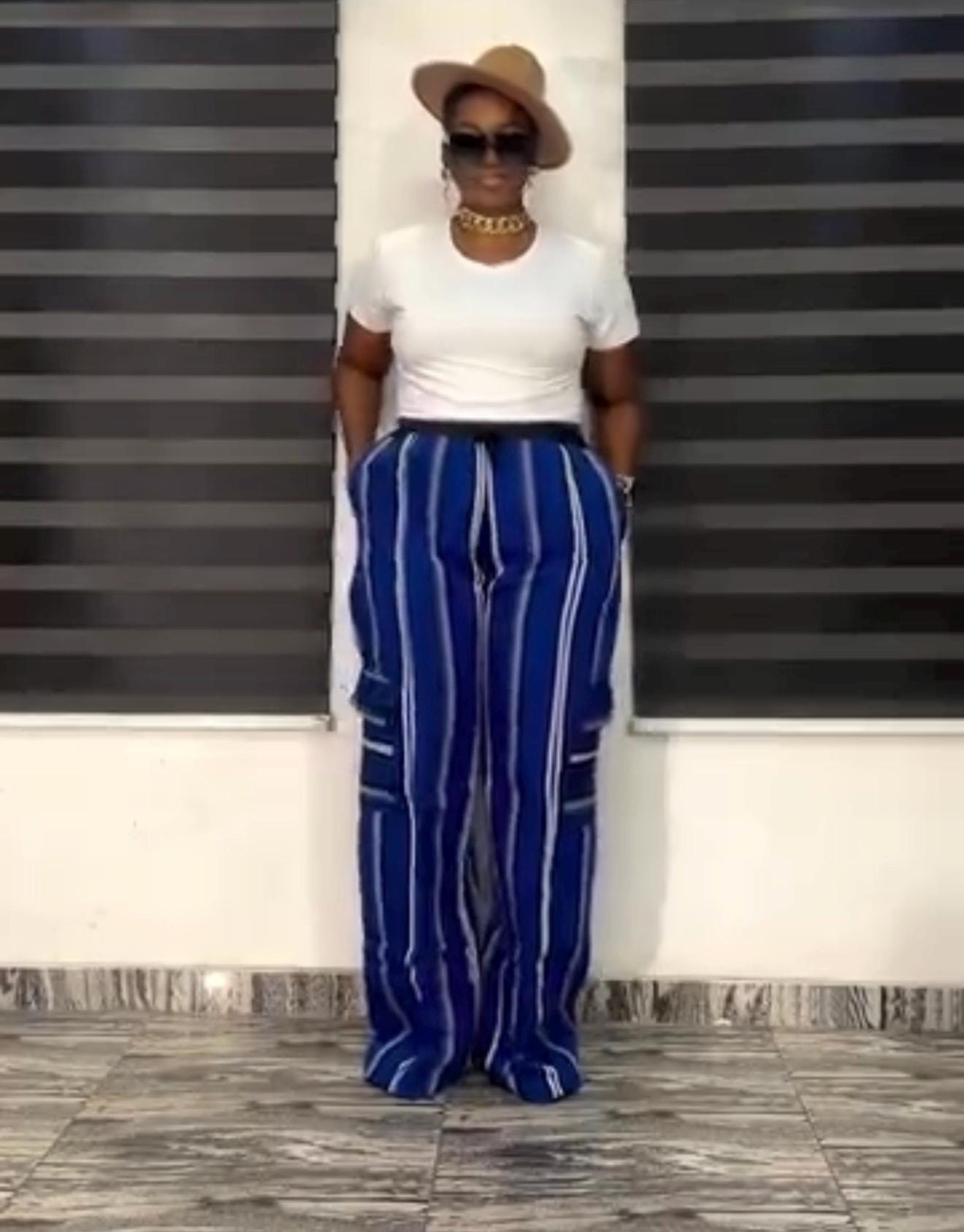 African Handmade Aso Oke Cargo Pants – Bold Striped African Textile| Multiple Sizes | Kaftan| African print dress