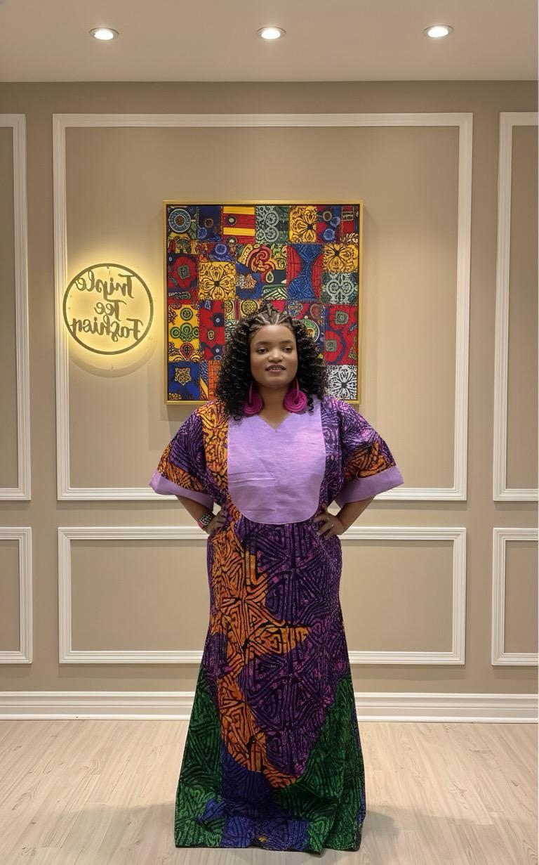 Ankara and Aso oke Kaftan Dress | Nigerian Cotton Bubu, One Size
