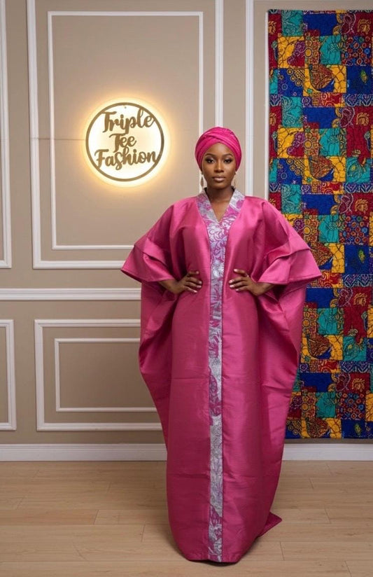 Mikado Brocade Boubou Dress | African Kaftan, One Size Fits All