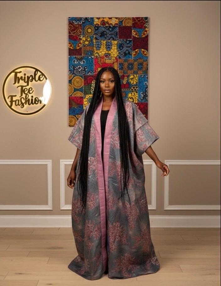 Brocade Kimono and Pants Set: African Style, European Fabric