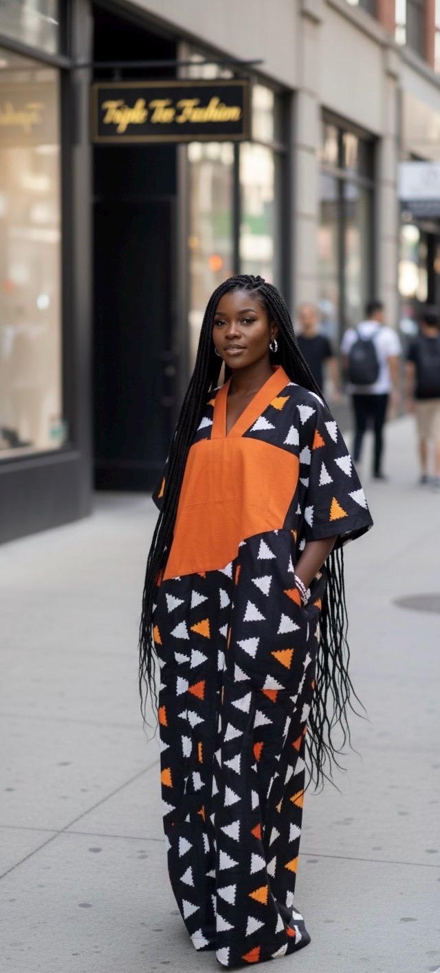 African Print Ankara Boubou Dress | Cotton Kaftan