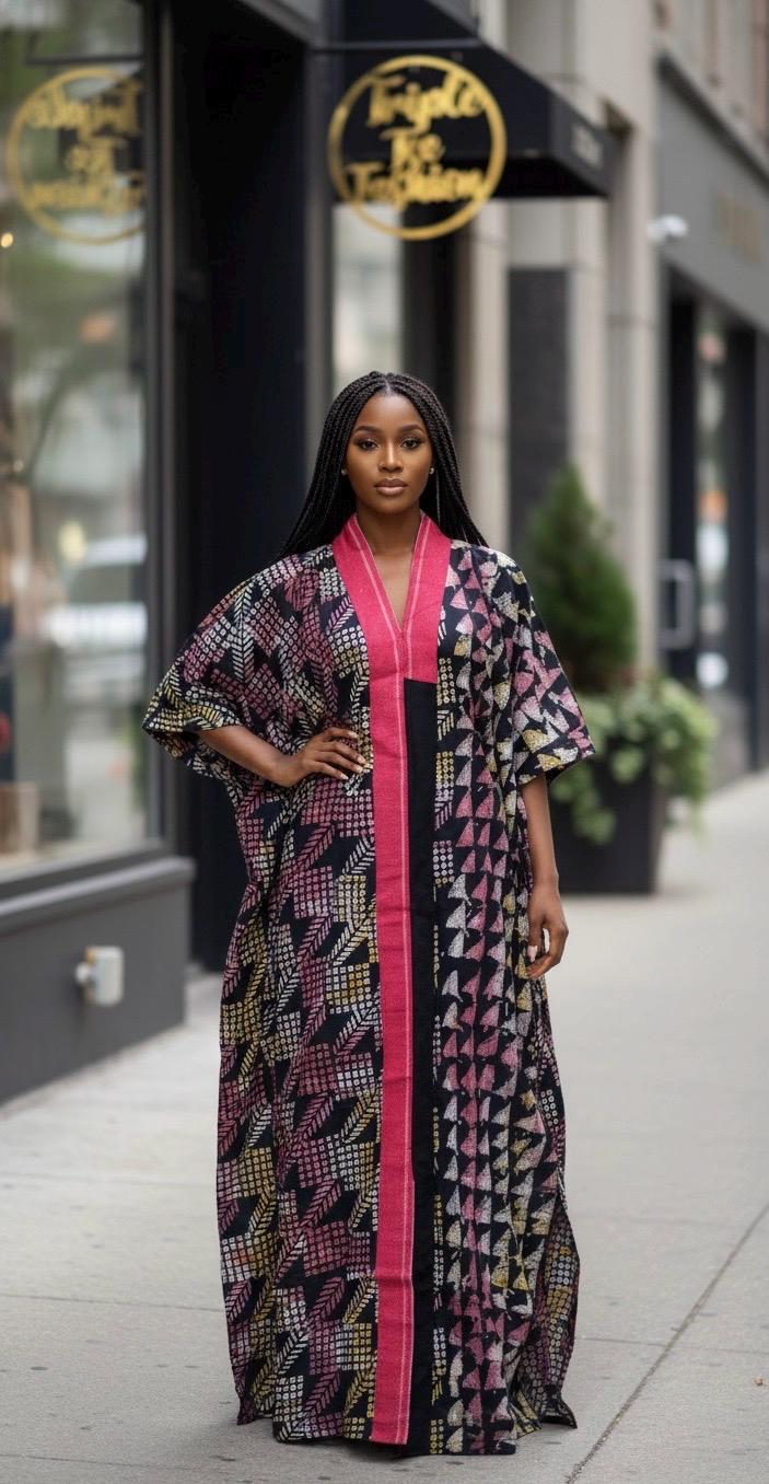 Handmade Adire Boubou Dress | Nigerian Tie Dye Kaftan