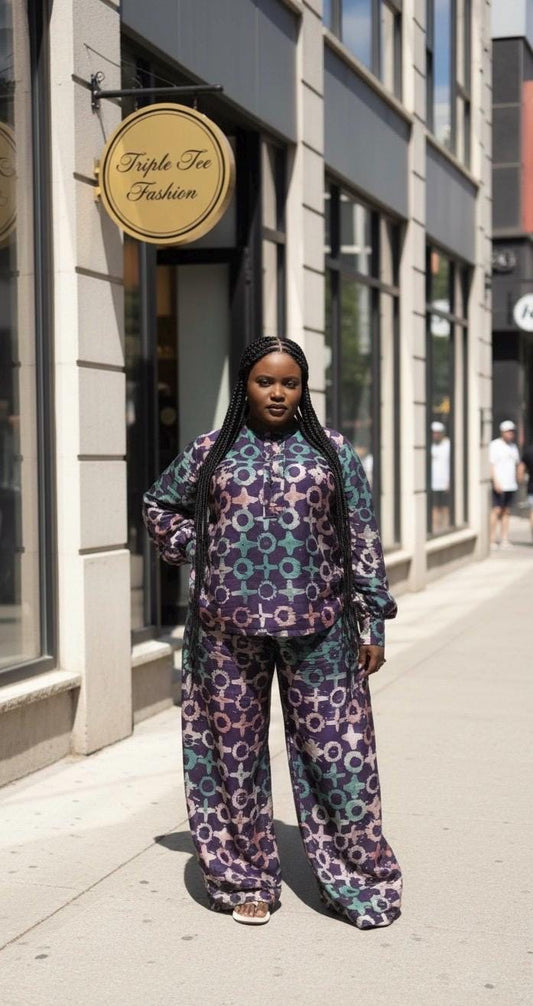 African Adire dress and trouser | danshiki | Kaftan| African print dress | Nigerian made | Wedding Party dress| Boubou | Rich aunty vibes