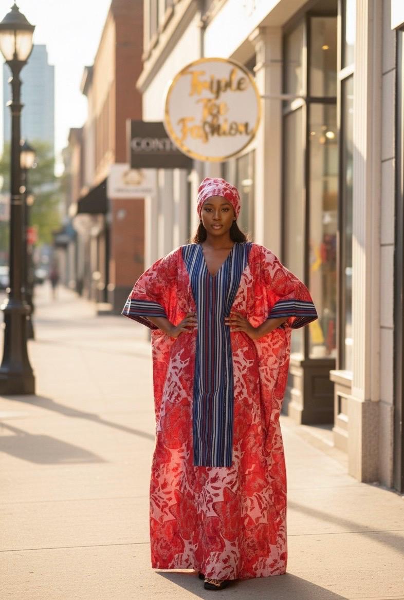 European Brocade Boubou Dress with Aso Oke | Rich Aunty Vibes