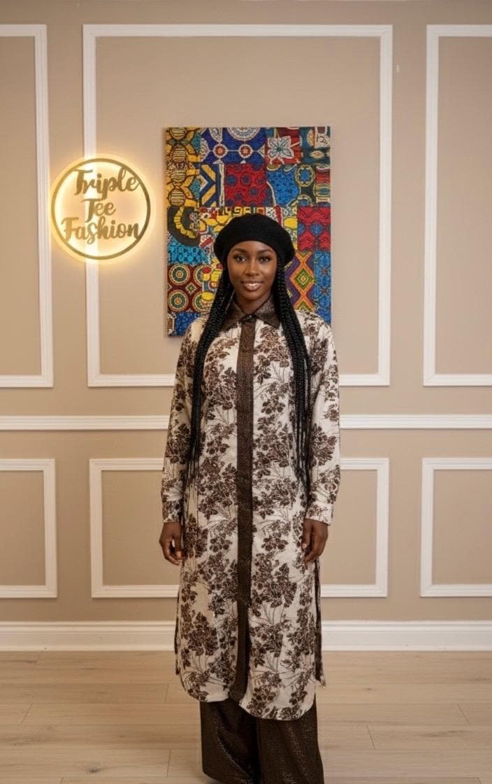 African 2 pieces brocade boubou| shirt and pants| Kaftan| Jalabiya| Rich aunty | Nigerian dress| European brocade women long shirt and pants