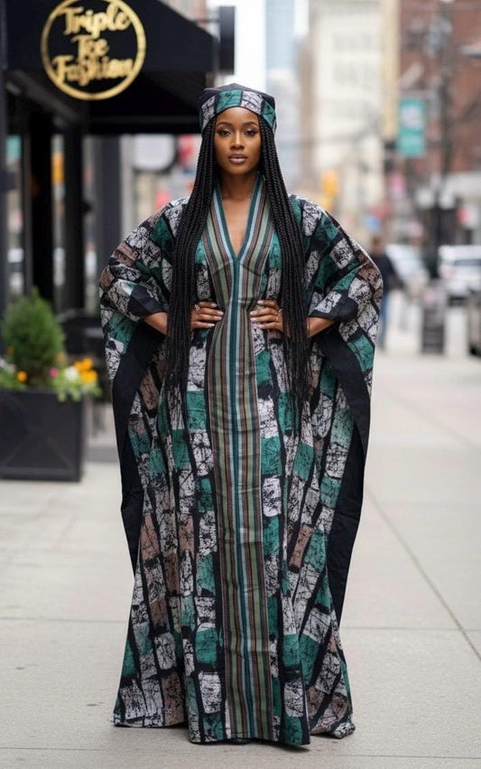 African Adire Batik Boubou dress |Inner belt bubu Kaftan| Handmade African print dress | Nigerian made | Tie and Dye | Rich aunty| Ankara