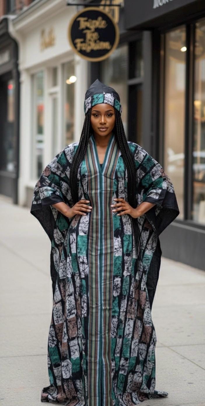 African Adire Batik Boubou dress |Inner belt bubu Kaftan| Handmade African print dress | Nigerian made | Tie and Dye | Rich aunty| Ankara