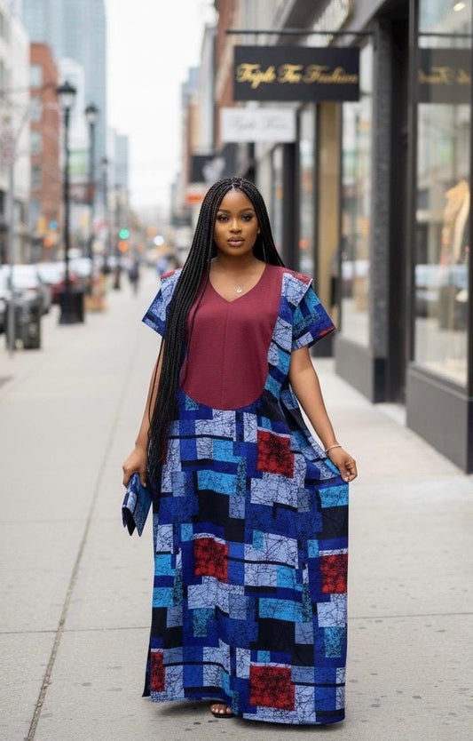 Ankara Kaftan Dress | Nigerian Bubu, One Size