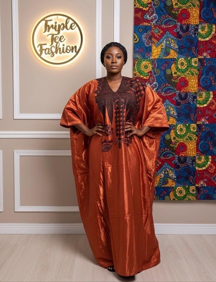 African Embroidery Mikado Kaftan | Nigerian Party Dress