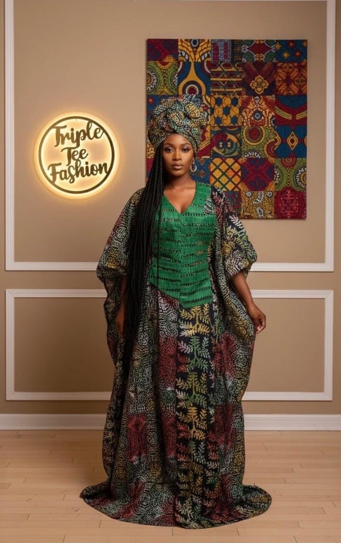 African Adire Batik Boubou dress |Inner belt bubu Kaftan| Handmade African print dress | Nigerian made | Tie and Dye | Rich aunty| Ankara