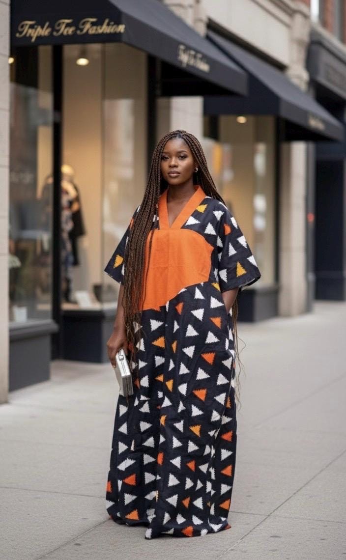 African Print Ankara Boubou Dress | Cotton Kaftan
