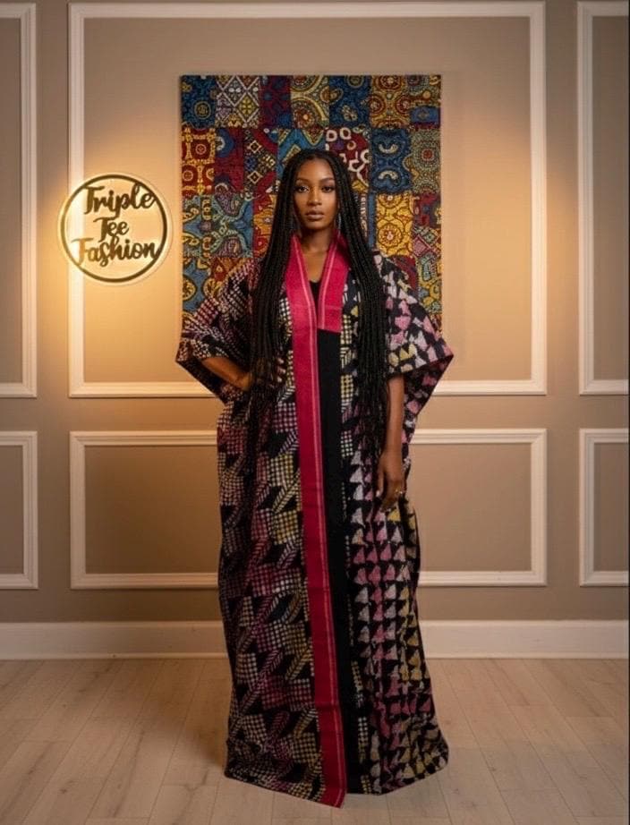 Handmade Adire Boubou Dress | Nigerian Tie Dye Kaftan