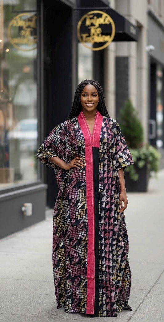 African Adire Boubou dress|Eid danshiki | Kaftan| Handmade African print dress | Nigerian made | Tie and Dye | Boubou| Rich aunty| Ankara