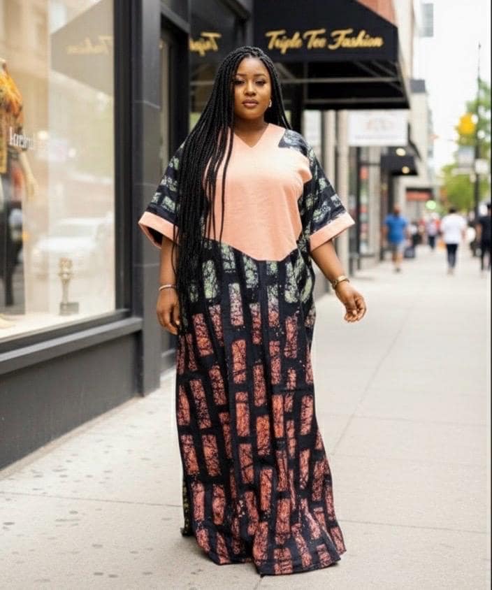 African Adire Batik Boubou Dress | Handmade Nigerian Kaftan